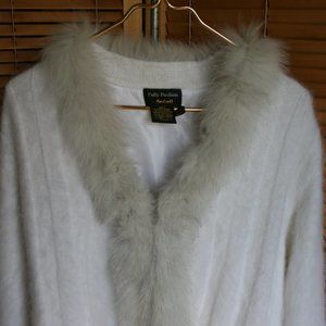 Radzoli Angora White Cape/Coat Beautiful Warm and Cozy Size Free